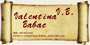Valentina Babac vizit kartica